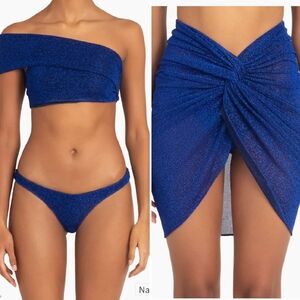 NWT Baobab 3 Piece Set Goa Bikini W/ Mia Pareo Navy Sparkle